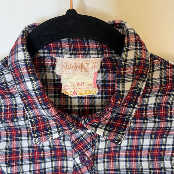 Girls Vintage Plaid Shift Dress Long Sleeves Ruffle Detail Yoke Tie Size 11/12 - Picture 9 of 12